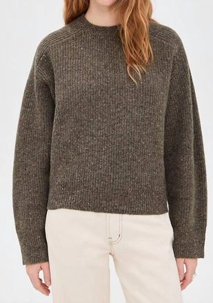 Slvrlake Denim Florence Chinch Crew Sweater In Walnut Brown