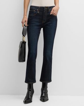 R13 Mid-Rise Straight Kick Ankle Jeans