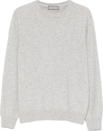 Canali Round-neck Truien - Heren - Ronde hals truien - Grijs - 2XL - Wol - Truien & Vesten