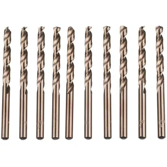 OEM Juego De 10 Brocas Helicoidales De Acero R&aacute;pido M35 Hss De Cobalto Dorado Para Brocas M&eacute;tricas De Alta Velocidad De 6 Mm X 93 Mm Para Taladrar Acero I