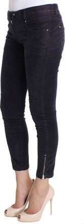 Costume National Womens Purple Cropped Corduroys Jeans Cotton Clothing