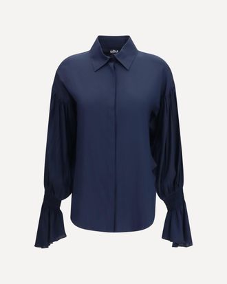 Ella Silk-blend Shirt with bell sleeves Female 44