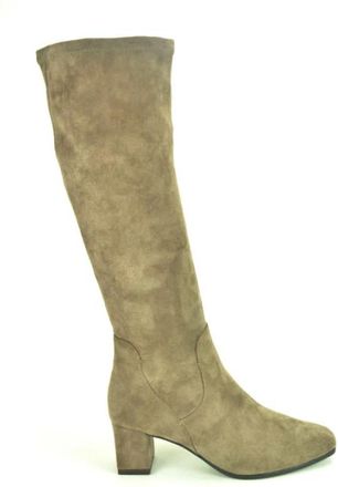 Caprice Stretchdaim Enkellaars in Taupe - Dames - Laarzen met Hak - Beige - 38 EU - Schoenen