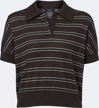 arch4 Darya striped cashmere polo shirt