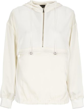 Fabiana Filippi Ivory Viscose-Blend Drawstring Hoodie