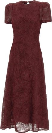 Rotate Rotate Birger Christensen, Kleedjes, Dames, Rood, M, Polyester, 3D Mesh Maxi Jurk