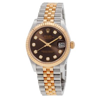 Rolex Datejust 31 Dark Grey Diamond Dial Automatic Ladies Steel and 18kt Yellow Gold Jubilee Watch 278273GYDJ