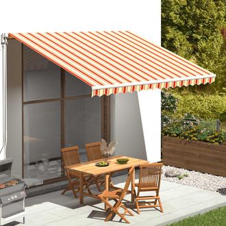 vidaXL Tela De Repuesto Para Toldo Amarillo Y Naranja 4x3 M Vidaxl