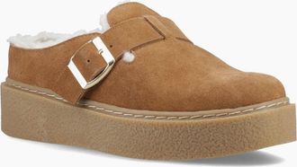 Hush Puppies Womens Blanche Fur Womens Mules - Brown - Size: 5