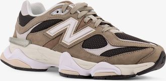 New Balance Mens Low-Top Mesh Sneakers With Suede Inserts Beige Polyester Trainers