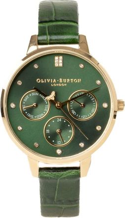 Olivia Burton Watches, female, Green, ONE SIZE, Green Sunray Chronograph Watch with Bee