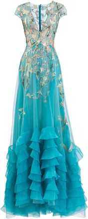 Saiid Kobeisy Linen Jacket And Ruffled Dress