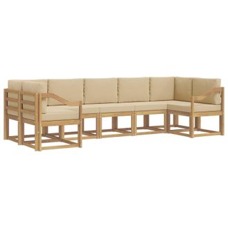 vidaXL Conjunto De Sof&aacute;s De Exterior Con Coj&iacute;n 7 Pcs Y Beige Vidaxl