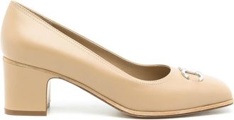 Ferragamo Ferragamo Gancini 55M Square-Toe Pumps
