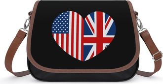 Generic U.S. And UK Flag Heart Fashion Womens Crossbody Bags Novelty Handbag Shoulder Bag Purse