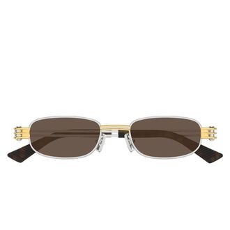 Bottega Veneta Sunglasses Bv1381 S 001 Silver/Brown Unisex
