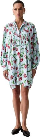 Kenzo Jurk met tulp-print en pintuck-plooien - Dames - Korte kleedjes - Veelkleurig - XS - Kleedjes