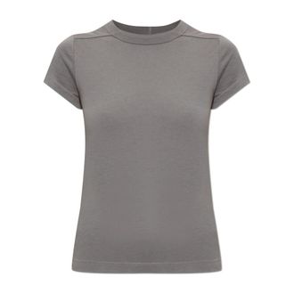 Rick Owens Tops, Dames, Grijs, M, Katoen, Cropped Level T-Shirt