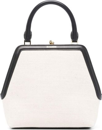 Jil Sander Goji Square small tote bag - women - Calf Leather/Fabric - One Size - Neutrals