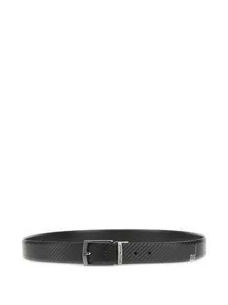 Emporio Armani reversible textured belt - men - Calf Leather - One Size - Black