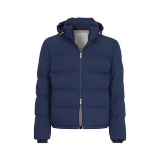 Brunello Cucinelli Nylon Donsjas - Heren - Jassen - Blauw - Maat: M Nylon