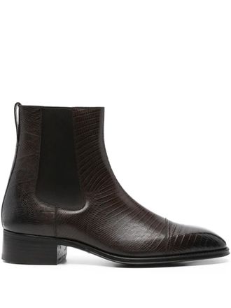 Tom Ford Stivali in pelle con inserti elasticizzati - Marrone