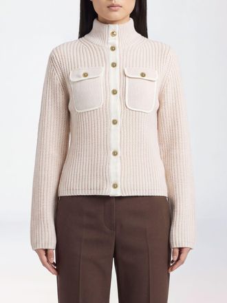 Pinko Slim Fit Ribbed High-Neck Cardigan in Wool and Alpaca