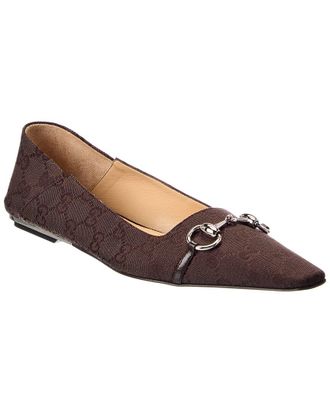 Gucci Gg Canvas Slingback Flat
