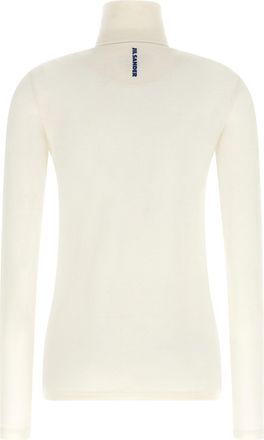 Jil Sander Virgin Wool Half-Zip Turtleneck Sweater - Ivory