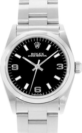 Rolex Pre-owned Rolex Oyster Perpetual 31 Automatic Chronometer Black Dial Ladies Watch 67480 BKSO