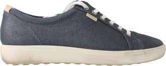 Ecco Soft 7 Sneaker Silver Metallic Suede 430003-05763 Womens