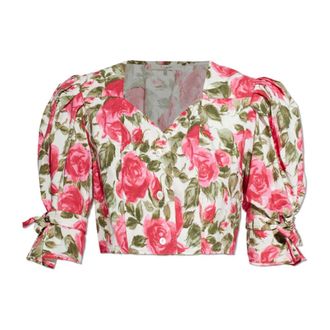 Chlo&eacute; Blouses, female, Multicolor, Size: 2XS Short Floral Top