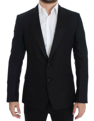Dolce & Gabbana Mens Classic Notchlapel Blazer - Black Silk - Size EU 46 (Mens)