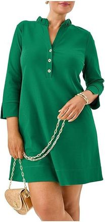 Lilly Pulitzer Knightley Dress Womens Dress Fiddle Leaf Green : XXS, Cotton/Nylon/Spandex