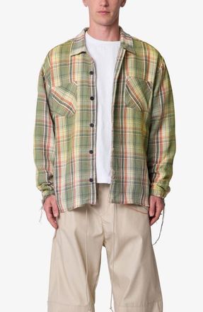 mnml Vintage Plaid Flannel Shirt in Green at Nordstrom, Size Xx-Large