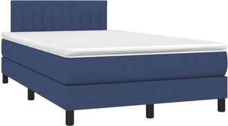 vidaXL Cama Box Spring Con Colch&oacute;n Tela Azul 120x200 Cm Vidaxl