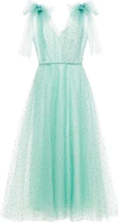Monique Lhuillier Monique LHuillier Embellished Green Tulle Dress Size XS