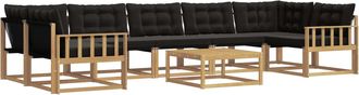 vidaXL Conjunto De Sof&aacute;s De Exterior 8 Uds. Blanco Y Negro Vidaxl