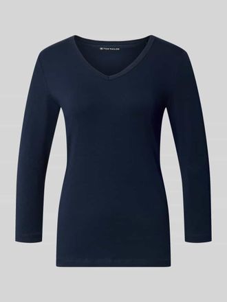Tom Tailor Regular Fit T-Shirt aus Baumwoll-Mix in Marine, Gr&ouml;&szlig;e XXXL