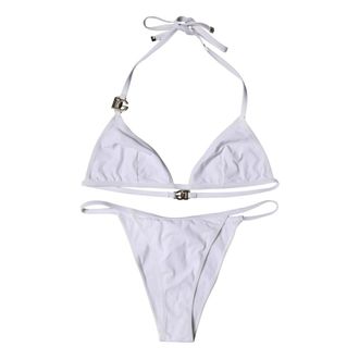 Dolce & Gabbana Bikinis, female, White, Size: XL Logo Swimsuit Two-Piece