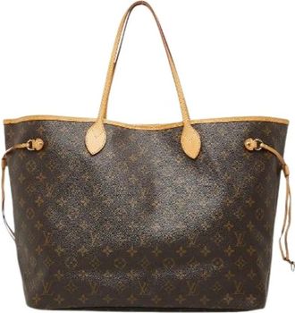Louis Vuitton Pre-owned Neverfull Monogram Tote Bag - Dames - Vintage Shopper - Bruin - ONE Size - Leer - Vintage