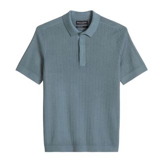Marc O'Polo Tops, Heren, Blauw, M, Katoen, Gebreid Poloshirt