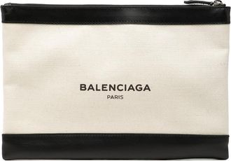 Balenciaga Pre-owned Balenciaga M Canvas Navy Clip Clutch 373834 9260 A 538735
