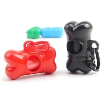 OEM Juego De 2 Dispensadores De Bolsas Para Excrementos De Perros Y Gatos Con Forma De Hueso, Con 30 Bolsas, Rojo Y Negro, 94,5 Cm - Crezuo