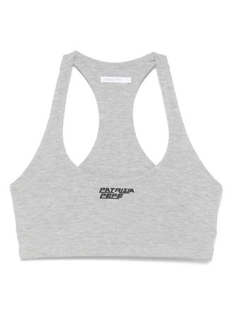 Patrizia Pepe rubberised-logo bra - Grey