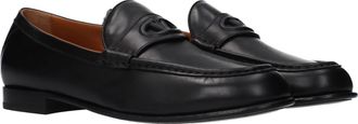 Valentino Garavani Mens Black Leather Slip-On Loafers