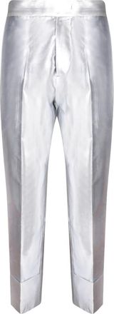 SAPIO Metallic Broek - Dames - Slim Fit Broeken - Grijs - M - Polyester - Broeken