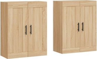 vidaXL Wall Mounted Cabinets 2 pcs Sonoma Oak Engineered Wood vidaXL