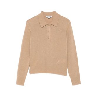 Sporty & Rich Polo de cachemira con logo S - Knitwear - Mujer - Marr&oacute;n - XS
