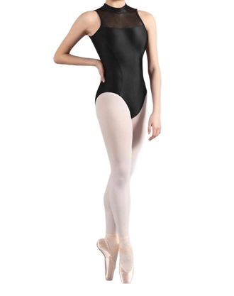 Bloch Ladies Mirella Glow Open Back Leotard In Black